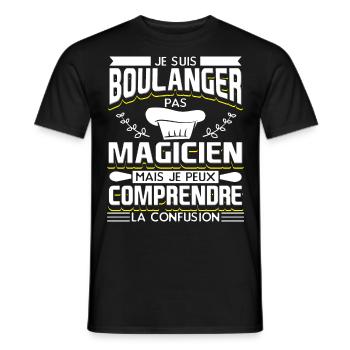 Boulanger Humour Boulangerie - T-shirt homme - noir - Devant - AI Model Male 178 light (178cm)