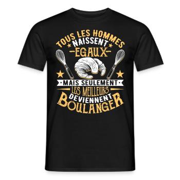 Boulanger Humour Boulangerie - T-shirt homme - noir - Devant - AI Model Male 178 light (178cm)