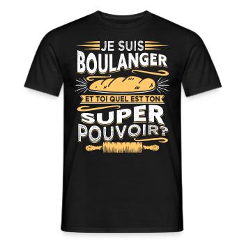 Boulanger Humour Boulangerie - T-shirt homme - noir - Devant - AI Model Male 178 light (178cm)