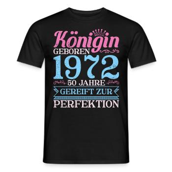 50ter 50 Königin Geboren 50. Geburtstag Frau 1972 - Männer T-Shirt - Schwarz - Vorne - AI Model Male 178 light (178cm)