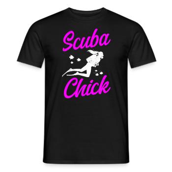Diving Diver Girl Scuba Chick - Männer T-Shirt - Schwarz - Vorne - AI Model Male 178 light (178cm)