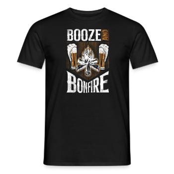 Camping Booze & Bonfire Drunk - Männer T-Shirt - Schwarz - Vorne - AI Model Male 178 light (178cm)