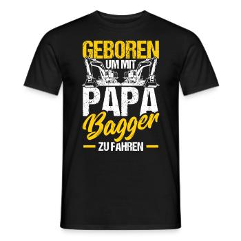 Geboren um mit Papa Bagger zu fahren - Männer T-Shirt - Schwarz - Vorne - AI Model Male 178 light (178cm)