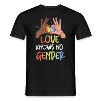 LGBT Pride Rainbow Love Knows No - Men's T-Shirt - black - Front - AI Model Male 178 light (178cm)