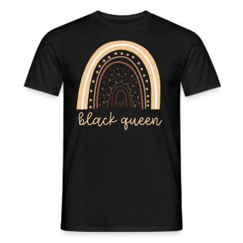 Black Pride Girl Queen Rainbow - Men's T-Shirt - black - Front - AI Model Male 178 light (178cm)