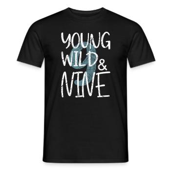 Young Wild and nine 9th birthday - Men's T-Shirt - black - Front - AI Model Male 178 light (178cm)