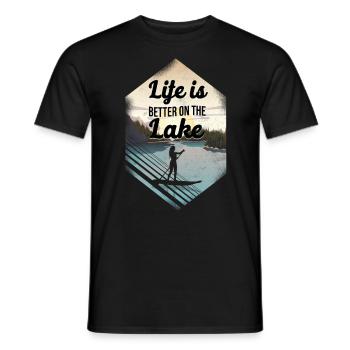 SUP Paddleboard Life Is Better On - T-shirt homme - noir - Devant - AI Model Male 178 light (178cm)