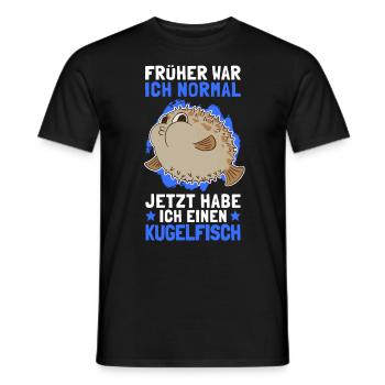 Kugelfisch früher war ich normal Aquarium Fisch - Männer T-Shirt - Schwarz - Vorne - AI Model Male 178 light (178cm)