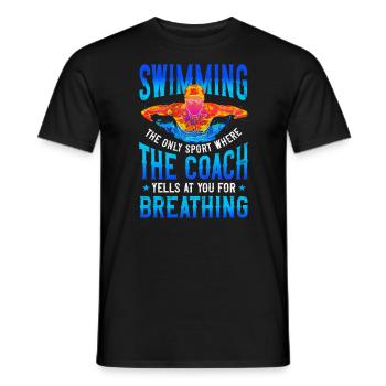 Swimmer Swim Breathing Butterfly - Männer T-Shirt - Schwarz - Vorne - AI Model Male 178 light (178cm)