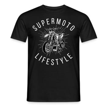 Supermoto Lifestyle / Motorcycle / Motorcycles biker - Men's T-Shirt - black - Front - AI Model Male 178 light (178cm)