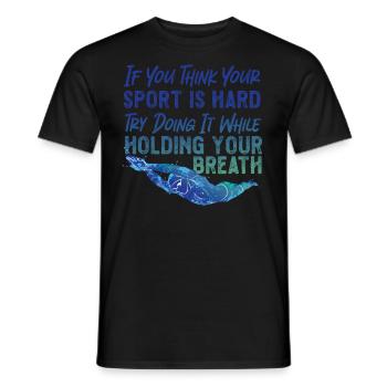 Swimmer Swim Holding Your Breath - Men's T-Shirt - black - Front - AI Model Male 178 light (178cm)