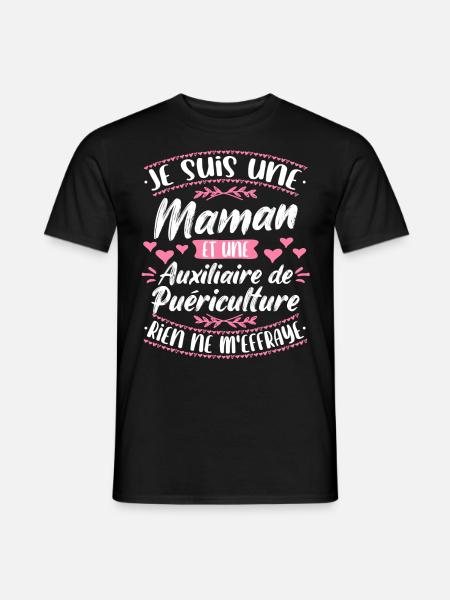 Auxiliaire puériculture humour - T-shirt homme - noir
