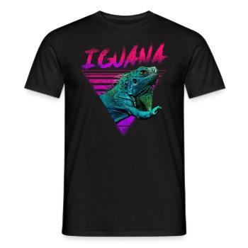 Iguana 80'S Vaporwave - Männer T-Shirt - Schwarz - Vorne - AI Model Male 178 light (178cm)