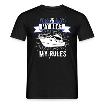 Boot Regatta . Motorboot Motoryacht . Yacht Segeln - Männer T-Shirt - Schwarz - Vorne - AI Model Male 178 light (178cm)