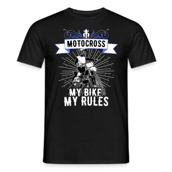 Motocross / Enduro / Freestyle mx / Dirtbike retro - T-shirt homme - noir - Devant - AI Model Male 178 light (178cm)