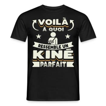 Kinésithérapeute Humour Kinésithérapie Kiné - T-shirt homme - noir - Devant - AI Model Male 178 light (178cm)