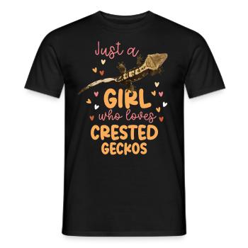 Just A Girl Who Loves Crested - Männer T-Shirt - Schwarz - Vorne - AI Model Male 178 light (178cm)