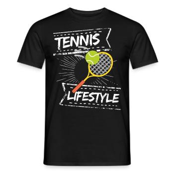 tennis / Tennis / Tennis spieler / Tennis Spielen - Männer T-Shirt - Schwarz - Vorne - AI Model Male 178 light (178cm)