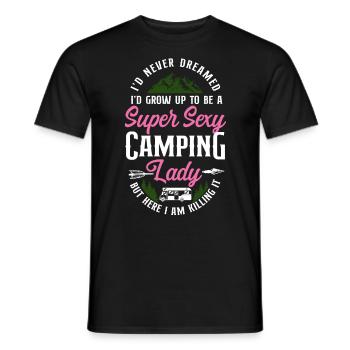 Super Sexy Camping Lady Motorhome - Männer T-Shirt - Schwarz - Vorne - AI Model Male 178 light (178cm)