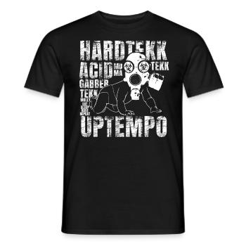 Raver / Rave / Gabber / Speedcore Raver Uptempo - Männer T-Shirt - Schwarz - Vorne - AI Model Male 178 light (178cm)