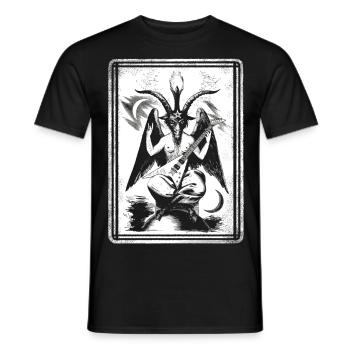 Flèche blanche de Baphomet - T-shirt homme - noir - Devant - AI Model Male 178 light (178cm)