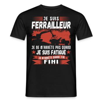 Ferrailleur Humour Ferraille - T-shirt homme - noir - Devant - AI Model Male 178 light (178cm)