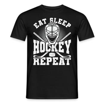 Eat Sleep Hockey Repeat - T-shirt homme - noir - Devant - AI Model Male 178 light (178cm)