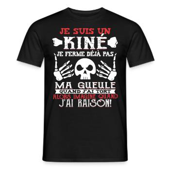 Kinésithérapeute Humour Kinésithérapie Kiné - T-shirt homme - noir - Devant - AI Model Male 178 light (178cm)
