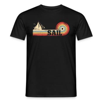 Sailing Sail Sailboat Vintage - Männer T-Shirt - Schwarz - Vorne - AI Model Male 178 light (178cm)