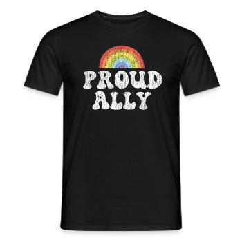 LGBT Pride Rainbow Proud Ally - Men's T-Shirt - black - Front - AI Model Male 178 light (178cm)
