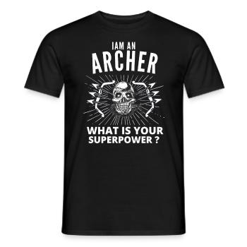 Tir à l’arc Fléchette Arc rétro rétro vintage - T-shirt homme - noir - Devant - AI Model Male 178 light (178cm)