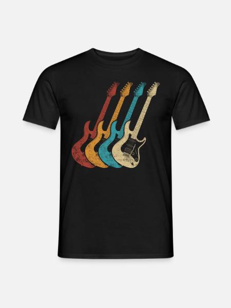 Retro Electric Guitar Guitarist - Men's T-Shirt - black