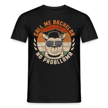 Call Me Bachelor Lama Bachelor Hat College Graduat - Men's T-Shirt - black - Front - AI Model Male 178 light (178cm)