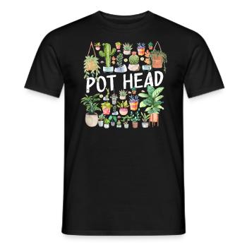Potted Plant Pot Head - Männer T-Shirt - Schwarz - Vorne - AI Model Male 178 light (178cm)