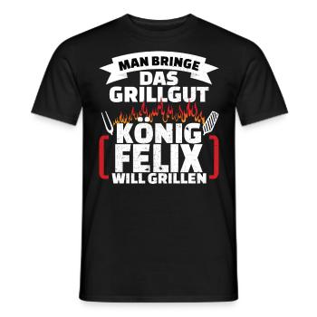 Felix Grill König - Männer T-Shirt - Schwarz - Vorne - AI Model Male 178 light (178cm)