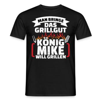 Mike Grill König - Männer T-Shirt - Schwarz - Vorne - AI Model Male 178 light (178cm)