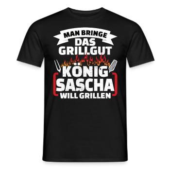 Sascha Grill König - Männer T-Shirt - Schwarz - Vorne - AI Model Male 178 light (178cm)
