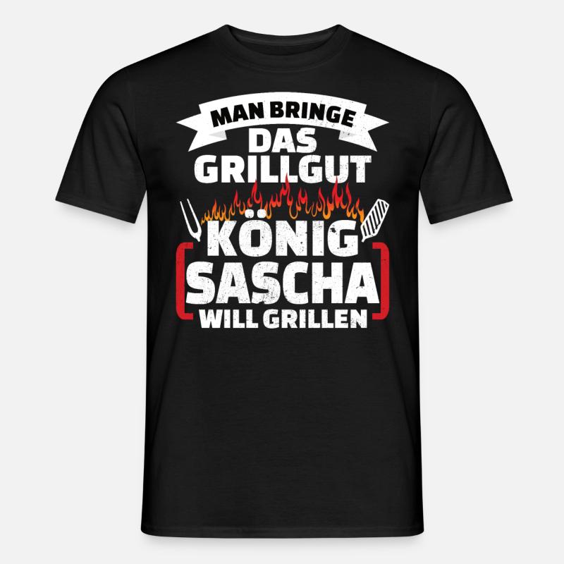Sascha Grill König - Männer T-Shirt - Schwarz