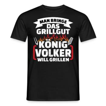 Volker Grill König - Männer T-Shirt - Schwarz - Vorne - AI Model Male 178 light (178cm)
