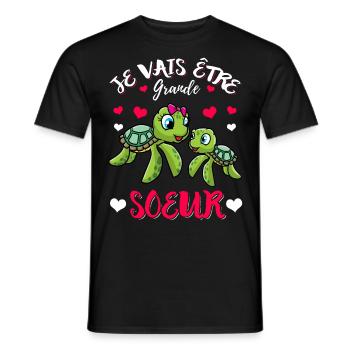Grande-Soeur Humour Annonce Grossesse - T-shirt homme - noir - Devant - AI Model Male 178 light (178cm)