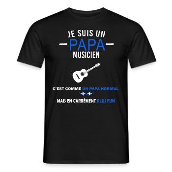 je suis un Papa et musicien Humour - T-shirt homme - noir - Devant - AI Model Male 178 light (178cm)