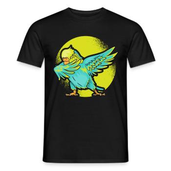 Perruche dabbing oiseau Nymphenssittich - T-shirt homme - noir - Devant - AI Model Male 178 light (178cm)