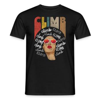 Climb Retro Vintage Afro Girl - Men's T-Shirt - black - Front - AI Model Male 178 light (178cm)