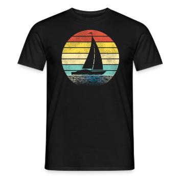 Sailing Sailboat Retro Vintage - T-shirt homme - noir - Devant - AI Model Male 178 light (178cm)