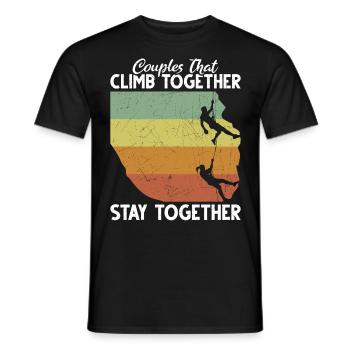 Rock Climbing Climber Retro - T-shirt homme - noir - Devant - AI Model Male 178 light (178cm)
