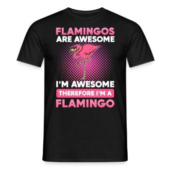 Flamingo Flamingos Are Awesome I’m Awesome - T-shirt homme - noir - Devant - AI Model Male 178 light (178cm)