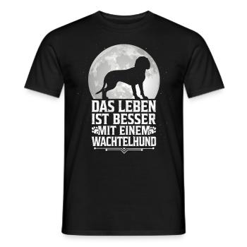 Leben mit Deutscher Wachtelhund Jagdhund - Männer T-Shirt - Schwarz - Vorne - AI Model Male 178 light (178cm)