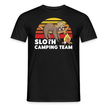 Sloth Camping Team Motorhome Retro - T-shirt homme - noir - Devant - AI Model Male 178 light (178cm)