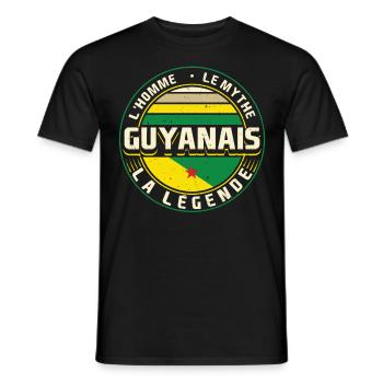 Guyane Humour Guyanais - T-shirt homme - noir - Devant - AI Model Male 178 light (178cm)