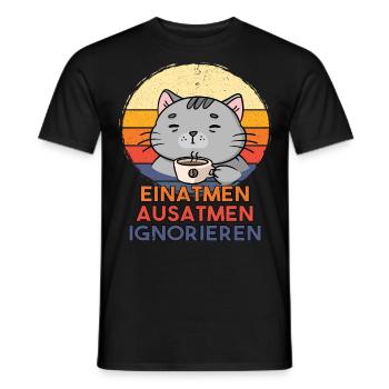 KATZEN LIEBEN ES AUF DEM KATZENKLO GANZ ALLEINE - Männer T-Shirt - Schwarz - Vorne - AI Model Male 178 light (178cm)